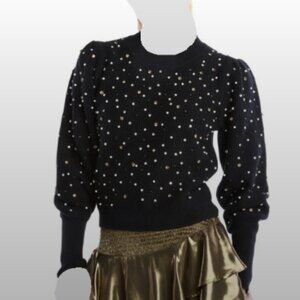 ALLISON new york Rhinestone Charlotte Sweater Black  size S